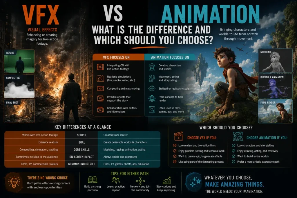 VFX vs Animation: What Is the Difference and Which Should You Choose?