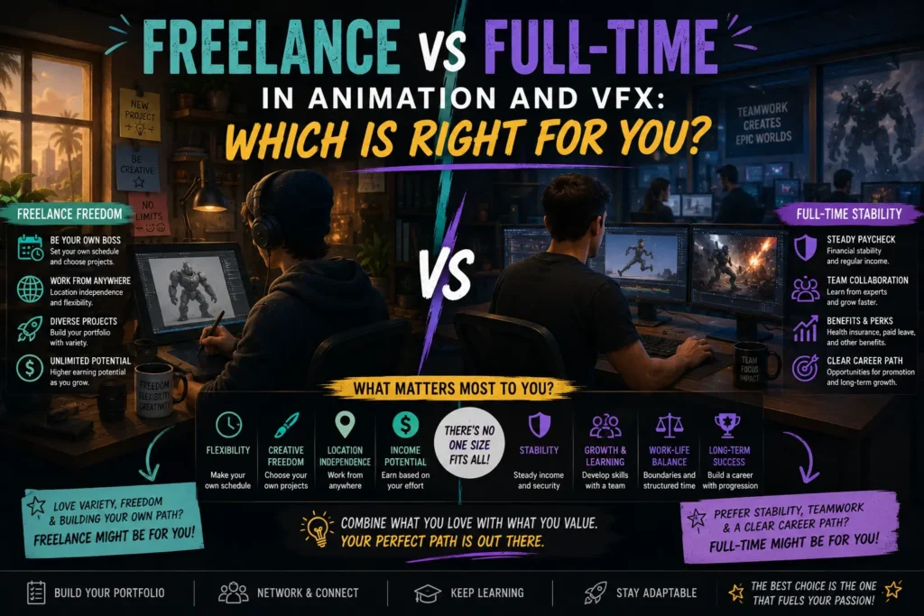 Freelance vs Full-Time in Animation and VFX: Which Is Right for You?