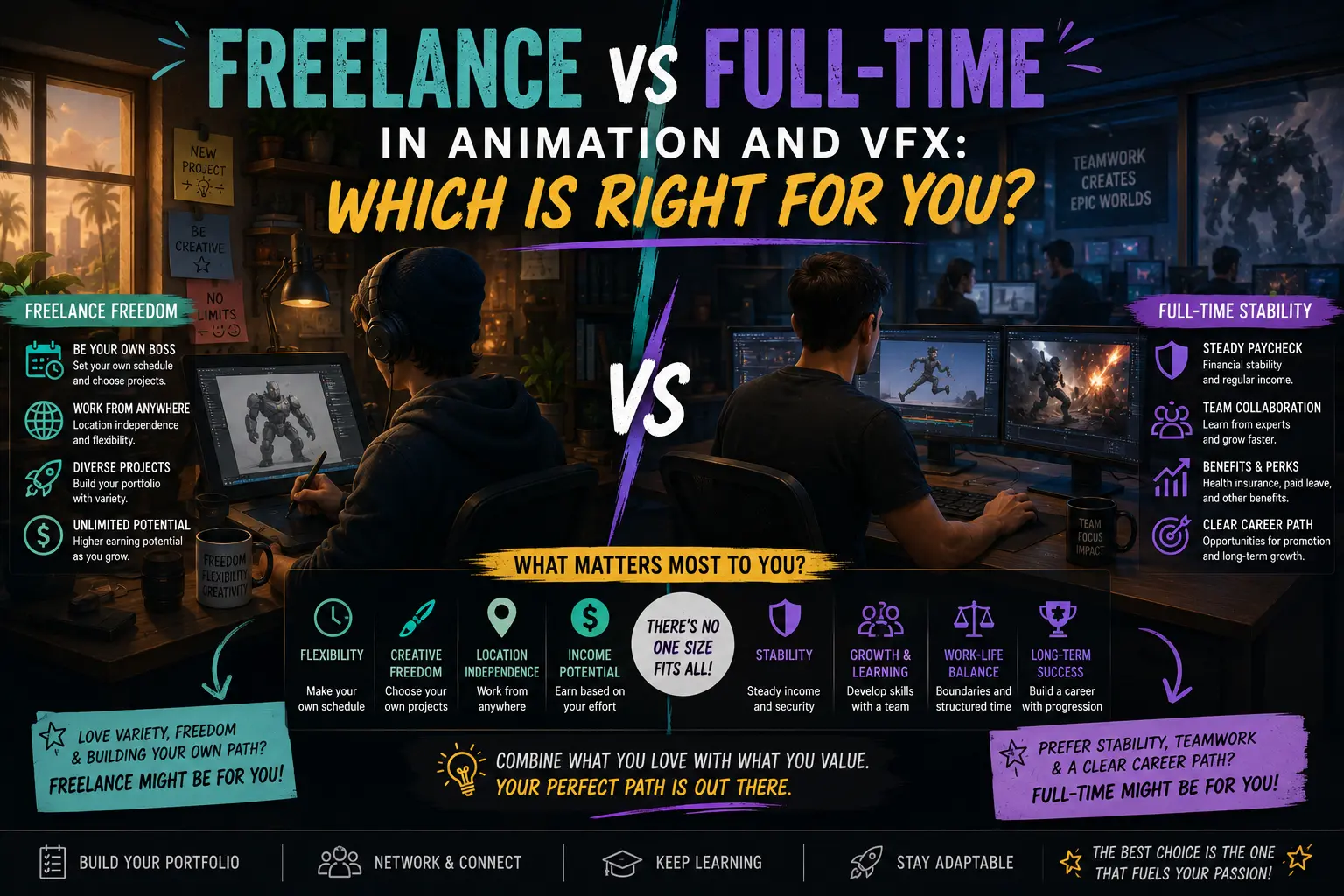 Freelance vs Full-Time in Animation and VFX: Which Is Right for You?