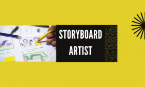 Yellow Black White Modern Storyboard Artist Linkedin Banner 1